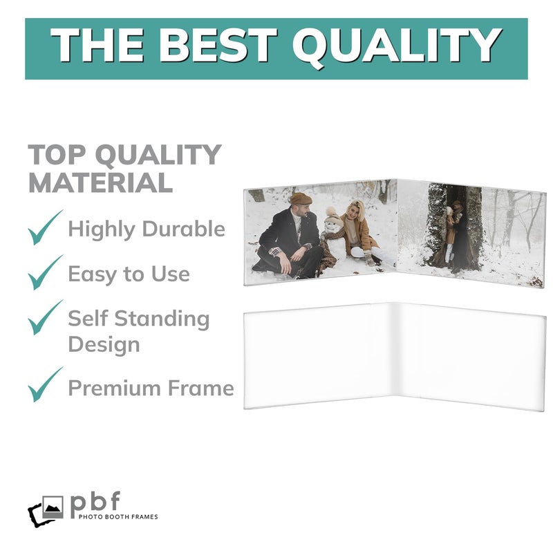 pbf PHOTO BOOTH FRAMES pbf 6x4 Double Picture Frame | 6 x 4 Acrylic Sign Holder | Horizontal Self Standing Sign Holder | Acrylic Stands for Display | Clear Picture Frame, Menu Table Top Stand, Plastic Flyer Holder (6-Pack) - Image 4